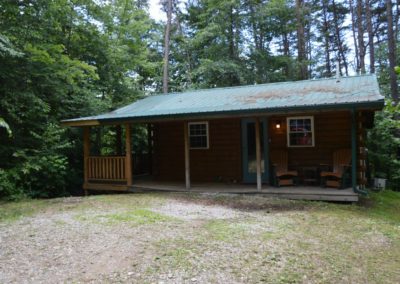 exterior of The Lakota log cabin rental in Hocking Hills