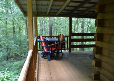 deck on The Lakota log cabin in Hocking Hills