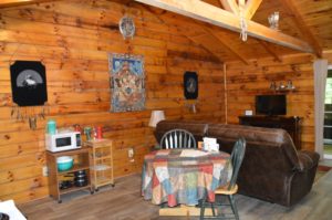 living area in The Lakota log cabin rental in Hocking Hills