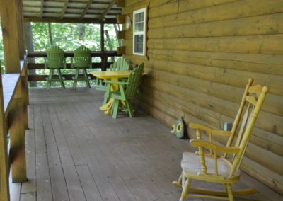 deck at Yesteryear log cabin